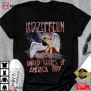 Ladies Color Led Zeppelin Tour 1977 T Shirt 4