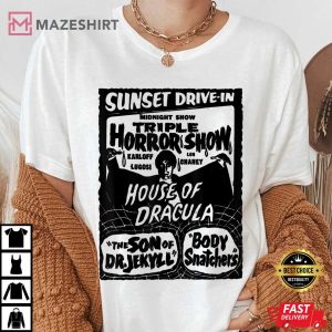 Retro Horror Movie Monster Vampire Vintage Halloween Dracula T-Shirt