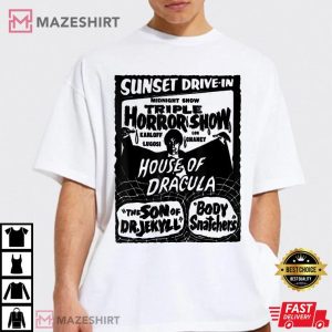 Retro Horror Movie Monster Vampire Vintage Halloween Dracula T-Shirt