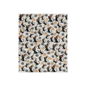 Halloween Cat Pumpkin Blanket