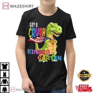 Ready To Crush Kindergarten 2035 Dinosaur Back to School Boy T-Shirt