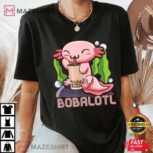 Bobalotl Axolotl Boba Tea Bubble Milk Anime Gift Girls Teen T-Shirt