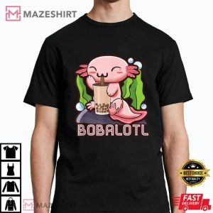 Bobalotl Axolotl Boba Tea Bubble Milk Anime Gift Girls Teen T-Shirt