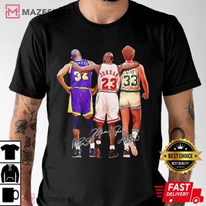 Magic Johnson Michael Jordan Larry Bird Signed T-Shirt