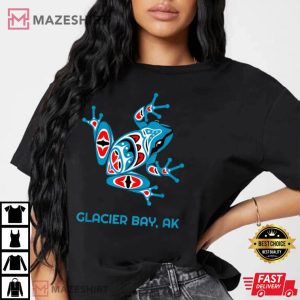 Glacier Bay Alaska Red Blue Frog Native American T Shirt 4