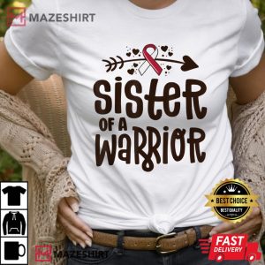 Sister Of A Warrior Burgundy Ribbon Oral Cancer Awareness 1