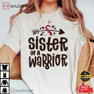Sister Of A Warrior Burgundy Ribbon Oral Cancer Awareness 3