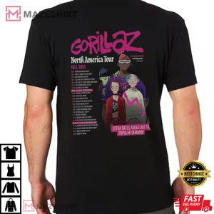 Gorillaz Tour North American 2022 Tour Back T Shirt 1