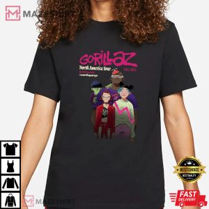 Gorillaz Tour North American 2022 Tour Back T Shirt 2