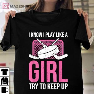 Ice Hockey Player Girls Women Sports Goalie Ice Hockey T Shirt 1