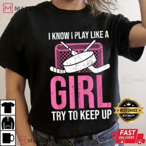 Ice Hockey Player Girls Women Sports Goalie Ice Hockey T Shirt 4