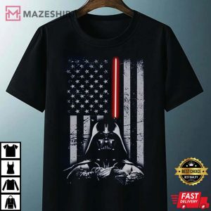 Star Wars Flag Darth Vader Dad T Shirt 4