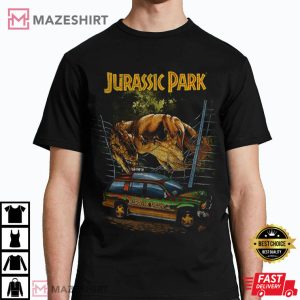 Jurassic Park Vintage T Rex Break Out T Shirt 2