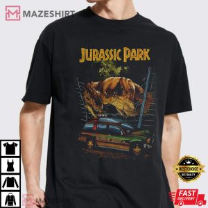 Jurassic Park Vintage T Rex Break Out T Shirt 3