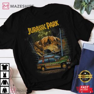 Jurassic Park Vintage T Rex Break Out T Shirt 4