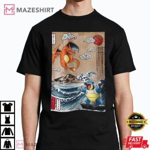 Pokemon Charizard vs Blastoise T Shirt 3