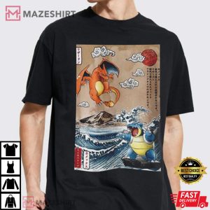 Pokemon Charizard vs Blastoise T Shirt 4