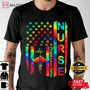 Nurse Life American Flag Nursing Peace Love 1
