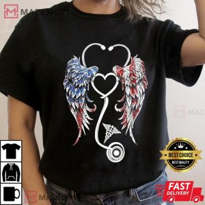 Wings Heart Nurse Stethoscope American Flag Nursing Lover 3
