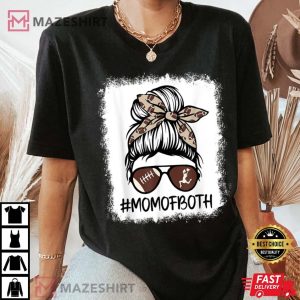 Bleached Cheer Football Cheerleading Mom Of Both Game Day T Shirt 2