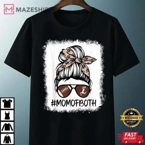 Bleached Cheer Football Cheerleading Mom Of Both Game Day T Shirt 4