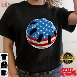 Patriotic American Flag Wiffleball 4th Of July T Shirt 3