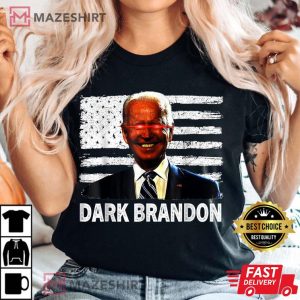 Dark Brandon Funny Biden Saving America Flag Political T Shirt 3