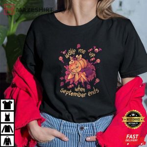 Wake Me Up When September Ends Cute Pumkin T Shirt 2