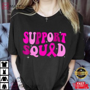 Groovy Pink Warrior Breast Cancer Awareness Support Squad T Shirt 4