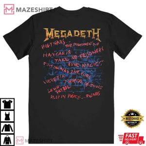 Megadeth Killing Road 2022 Tour Double Sided T Shirt 1 1