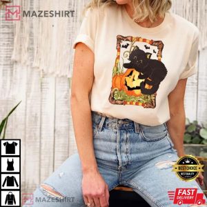 Black Cat Pumpkin Gift For Halloween T Shirt 1