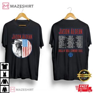 Jason Aldean Rock N Roll Cowboy Tour Flag T Shirt 2