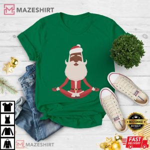 Black Santa Claus Black Yogi Yoga Gifts Christmas T Shirt 3