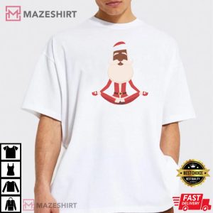 Black Santa Claus Black Yogi Yoga Gifts Christmas T Shirt 4