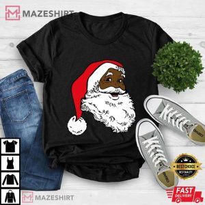 Black Santa Claus African American Christmas T Shirt 1