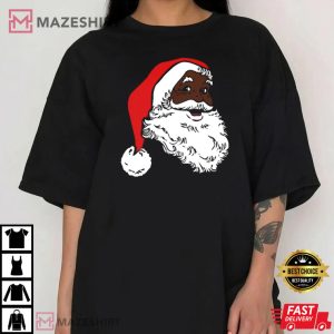 Black Santa Claus African American Christmas T Shirt 3