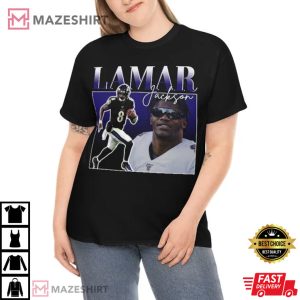 Lamar Jackson Bootleg 90s Baltimore Ravens T Shirt 1