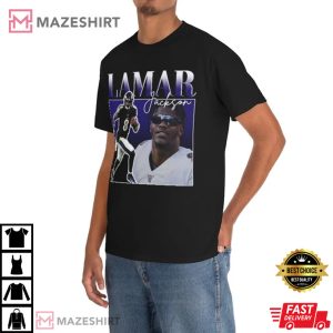 Lamar Jackson Bootleg 90s Baltimore Ravens T Shirt 3