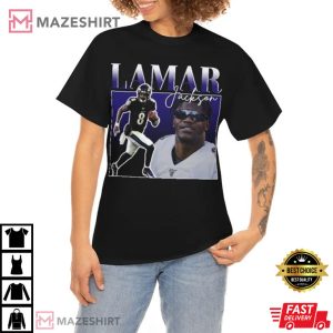 Lamar Jackson Bootleg 90s Baltimore Ravens T Shirt 4