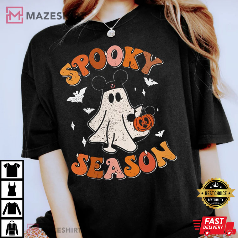 Mickey Ghost Spooky Season With Pumpkin T-Shirt Mickey Ghost Spooky Season With Pumpkin T-Shirt