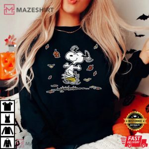 Snoopy Dog Autumn Maples Funny T-Shirt