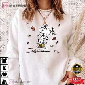 Snoopy Dog Autumn Maples Funny T-Shirt