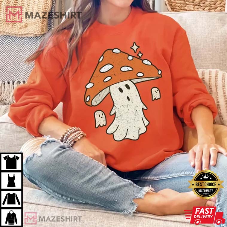 Handmade Cute Ghost Mushroom Halloween T-Shirt Handmade Cute Ghost Mushroom Halloween T-Shirt