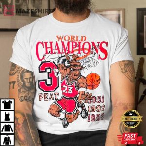 Vintage Chicago Bulls 3 Peat Champions Bootleg 90’s T-Shirt