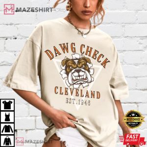 Retro Dawg Check Cleveland Browns T Shirt 3