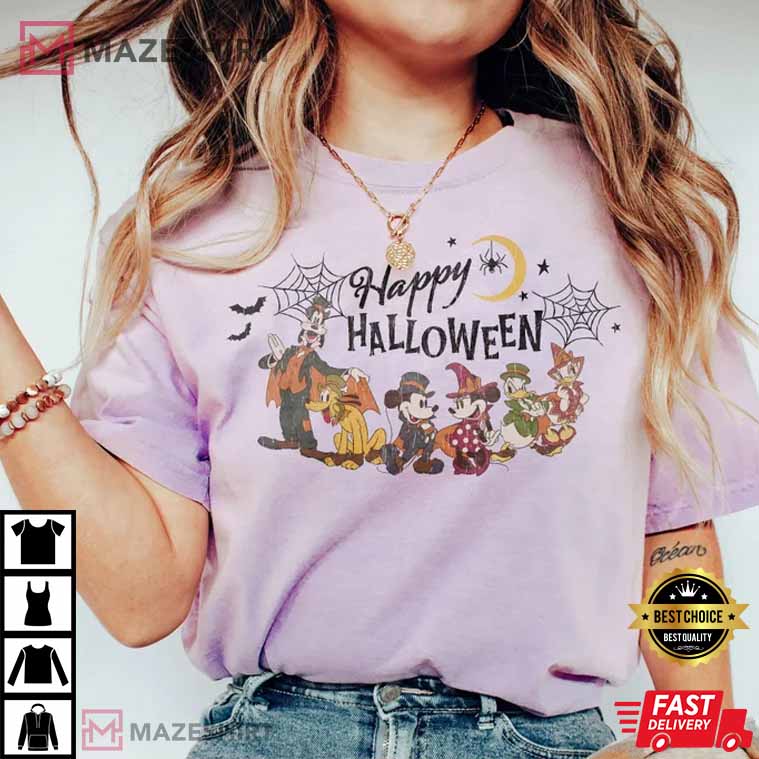Retro Mickey and Friends Halloween Comfort Colors T-Shirt Retro Mickey and Friends Halloween Comfort Colors T-Shirt