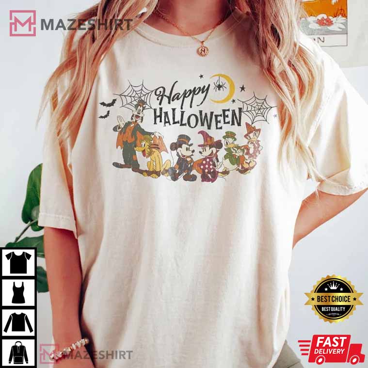 Retro Mickey and Friends Halloween Comfort Colors T-Shirt Retro Mickey and Friends Halloween Comfort Colors T-Shirt