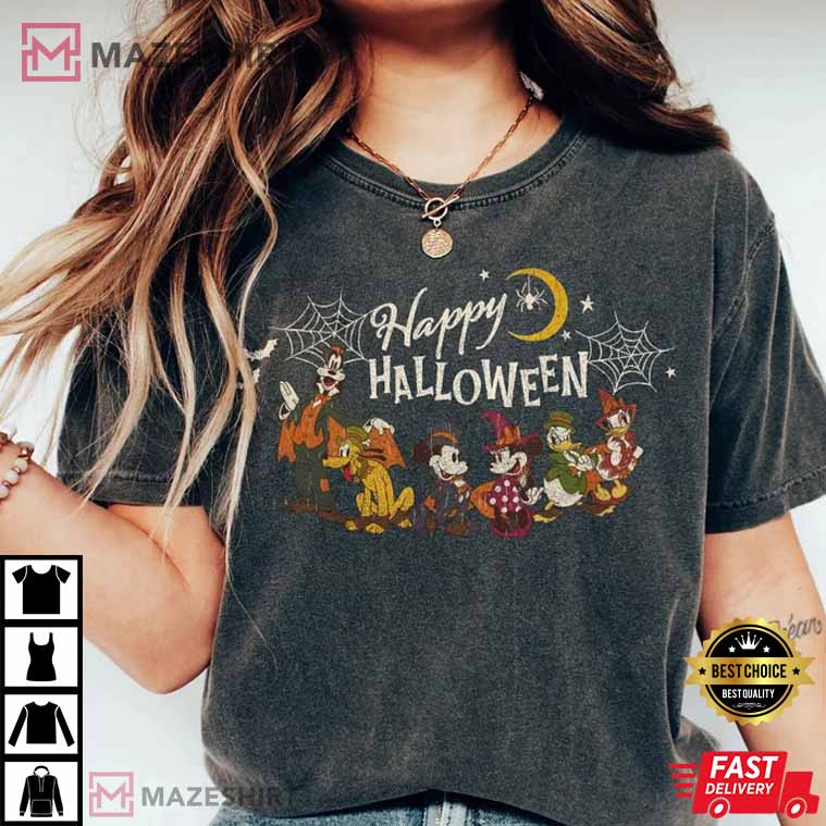 Retro Mickey and Friends Halloween Comfort Colors T-Shirt Retro Mickey and Friends Halloween Comfort Colors T-Shirt