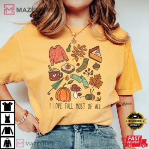 Cute Fall Things Doodles Comfort Colors 3