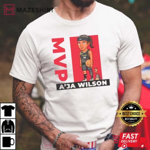 Aja Wilson Vintage Style WNBA T Shirt 4